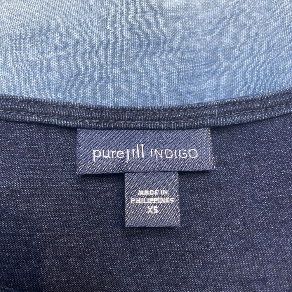 Pure Jill J.Jill Indigo Sleeveless Tank Ombre Dip Dye Casual Blue Womens Size XS - Picture 7 of 9